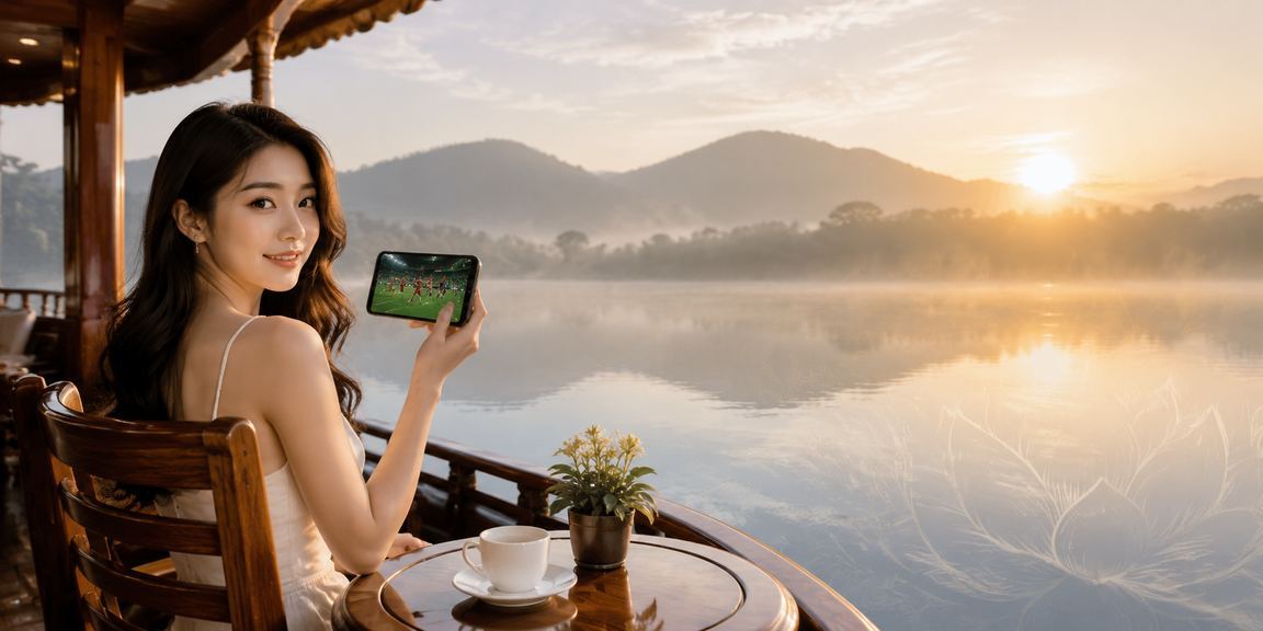 Người chơi tại Đà Lạt dùng điện thoại đặt cược thể thao bên cốc cà phê buổi sáng