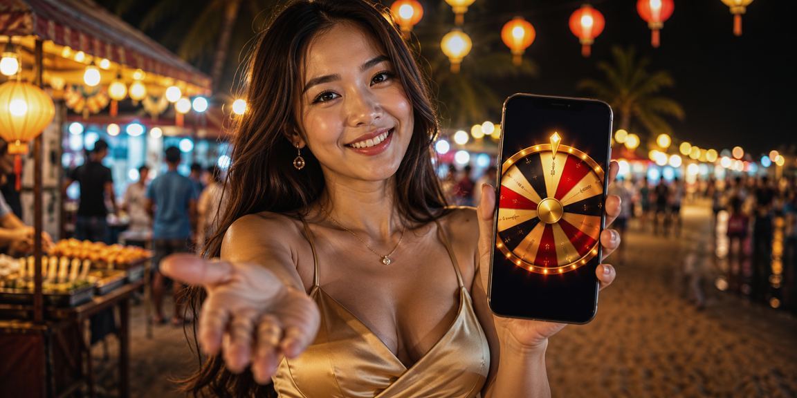Không khí chợ đêm Phú Quốc với người chơi roulette và cá cược sôi động buổi tối
